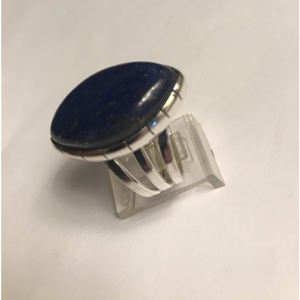 Lapis Lazuli Stamped 925 Sterling Silver Ring